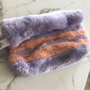 Topshop purple fur handbag tote 60$
